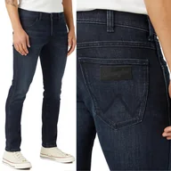 Spodnie męskie - Wrangler BRYSON SKINNY Dusky Night CIEMNE SPODNIE JEANSOWE RURKI W30 L32 - miniaturka - grafika 1