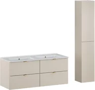 Meble łazienkowe - Zestaw meblowy 120cm z umywalką meblową Lava i szafką wysoką - miniaturka - grafika 1