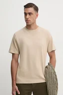 Koszulki męskie - Pepe Jeans t-shirt bawełniany Connor męski kolor beżowy gładki PM509206 - miniaturka - grafika 1