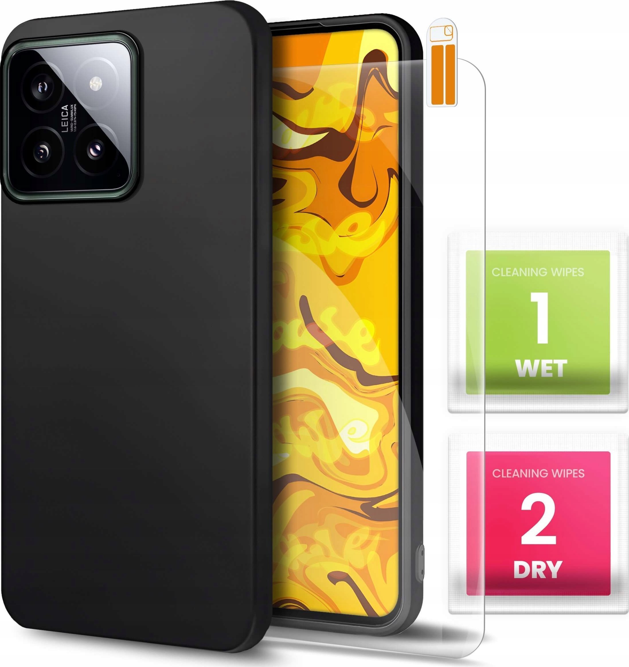 Hello Case ETUI DO XIAOMI 14 GUMOWE OBUDOWA CZARNE MATOWE SILIKON POKROWIEC SLIM COVER