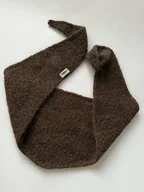 Apaszki i szaliki damskie - Chocolate brown alpaca hand knitted scarf. - miniaturka - grafika 1
