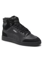 Sneakersy damskie - Puma Sneakersy Shuffle Mid Fur 387609 01 Czarny - miniaturka - grafika 1