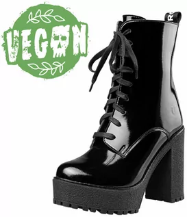 Czółenka - Buty damskie ALTERCORE - Ivy Vegan - Black Patent - ALT094 - grafika 1