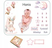 Koce i narzuty dla dzieci - FOTO KOCYK DLA DZIEWCZYNKI Z IMIENIEM DZIECKA NA KOCYKU ZAPAKOWANY PREZENT - miniaturka - grafika 1