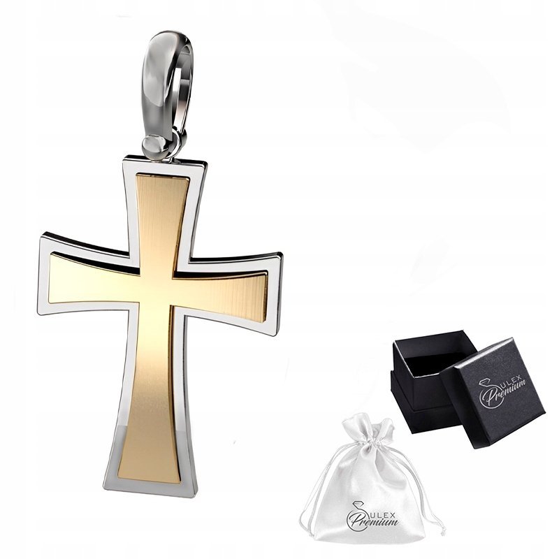 Krzyżyk Srebrny Pozłacany i Rodowany Piękny Elegancki Wisiorek Srebro 925