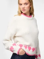 Swetry damskie - Pieces Sweter w kolorze kremowym - miniaturka - grafika 1