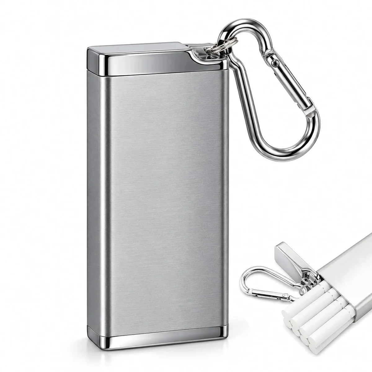 PAPIEROŚNICA METALOWA POJEMNIK NA Z BRELOKIEM ETUI