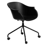 Krzesła - D2.Design Krzesło na kółkach Roundy czarne 162514 - miniaturka - grafika 1