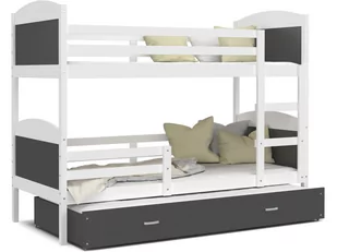 Łóżko piętrowe 200x90 białe szare MATEUSZ 3 - Łóżka dla dzieci i młodzieży - miniaturka - grafika 1