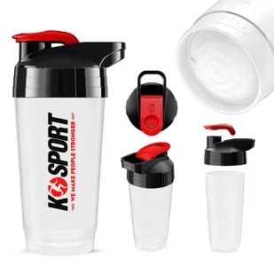 SHAKER 700ml - Circle technology SHK002, Biały/transparentny - Shakery i bidony sportowe - miniaturka - grafika 1