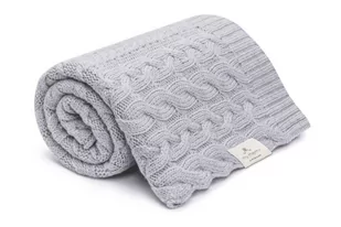 Kocyk Warkocz 100% Wełny Merino Grey My Memi - Koce i narzuty dla dzieci - miniaturka - grafika 1