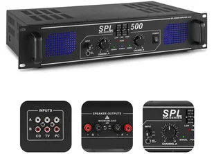 Skytec Wzmacniacz 2x 250W SPL500 one size - Wzmacniacze - miniaturka - grafika 1