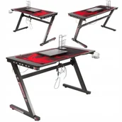 Biurka gamingowe - BIURKO GAMINGOWE KOMPUTEROWE STÓŁ DLA GRACZA OŚWIETLENIE LED TUNING 120 CM - miniaturka - grafika 1