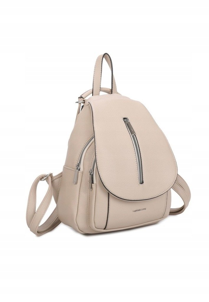 Modny Miejski Plecak Damski LUIGISANTO Beżowy Skóra Ekologiczna Jasny Beż