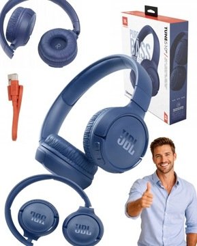 Jbl Tune 510 Niebieskie Pure Bass mikrofon Słuchawki Bezprzewodowe Nauszne