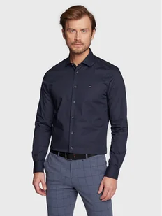 Tommy Hilfiger Koszula MW0MW25040 Granatowy Slim Fit - Koszule męskie - miniaturka - grafika 1