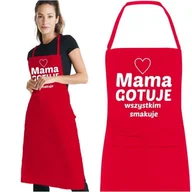 Gadżety dla niej i dla niego - Fartuch dla Mamy na prezent na Dzień Matki Urodziny Mam gotuje wszystkim smakuje - miniaturka - grafika 1