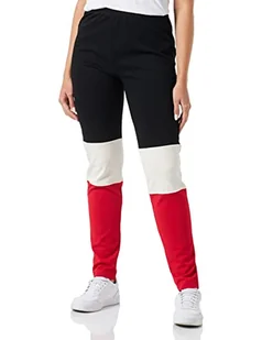 Love Moschino Color Block Leg with Embroidered Knit Effect Heart Patch Spodnie Damskie Casual, Czarny beżowy czerwony, L - Spodnie damskie - miniaturka - grafika 1