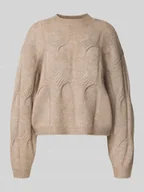 Swetry damskie - Sweter o kroju relaxed fit z dzianiny z dodatkiem wełny model ‘JENNA’ - miniaturka - grafika 1