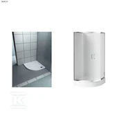 Kabiny prysznicowe - Onnline Kabina prysznicowa półokrągła, profil chrom, szkło szron 90x185 oraz brodzik akrylowy Standard Plus 90x90x5 cm R55 półokrągły - miniaturka - grafika 1