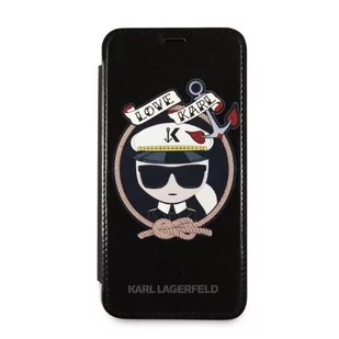 Karl Lagerfeld KLFLBKPXKSB iPhone X/Xs czarny/black bookcase Signature Glitter - Etui i futerały do telefonów - miniaturka - grafika 5