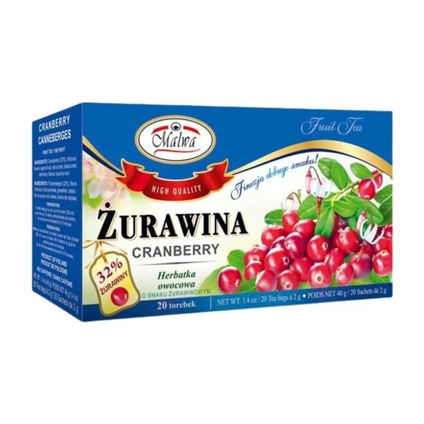 Malwa Herbata Żurawina Fix 20X2G Owocowa Ekspresowa