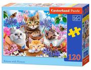 Puzzle - Castorland Puzzle 120 Kittens with Flowers CASTOR 451451 - miniaturka - grafika 1
