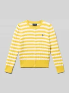 Swetry dla dziewczynek - Kurtka z dzianiny z listwą guzikową - miniaturka - grafika 1