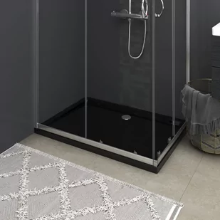vidaXL Brodzik Prostokątny brodzik prysznicowy ABS czarny 70x100 cm - Brodziki prysznicowe - miniaturka - grafika 1