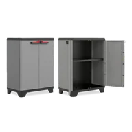 Pudła i pojemniki do przechowywania - Szafa plastikowa niska 68 x 39 x 90 cm ciemnoszara / czarna - miniaturka - grafika 1