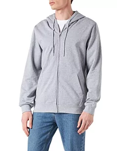 Build Your Brand Męska bluza z kapturem Basic Zip Hoody, szary (Heather Grey), 3XL - Bluzy męskie - miniaturka - grafika 1
