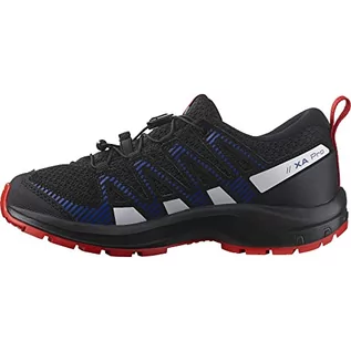 Buty dla chłopców - Salomon Dziecięce buty Xa Pro V8 do biegania w terenie, uniseks, Black Lapis Blue Fiery Red, 34 EU - grafika 1