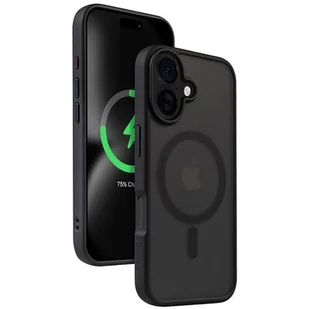 Crong Hybrid Frost MAG Cover - Etui z MagSafe do iPhone 16 (czarny) - Etui i futerały do telefonów - miniaturka - grafika 1