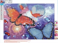 Malowanie po numerach - Mozaika diamentowa 5D KIT 30x40cm CENTRUM motyl 89631 /0452-6303-91/ PP1017-M - miniaturka - grafika 1
