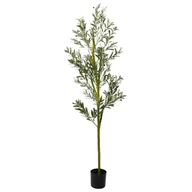 Sztuczne kwiaty - vidaXL Sztuczne drzewo oliwne 800 liści 200 cm zielone - miniaturka - grafika 1