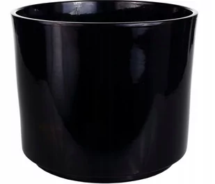 Osłonka ceramiczna na doniczkę czarna 16 cm - Donice - miniaturka - grafika 1