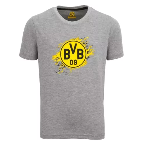 Borussia Dortmund Uniseks dziecięcy t-shirt z logo dla dzieci, szary T-shirt  [ekskluzywna kolekcja Amazon] - Ceny i opinie na Skapiec.pl