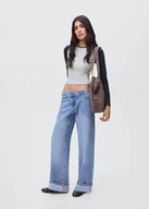 Koszulki i topy damskie - MANGO TEEN - Dwukolorowy t-shirt jasnoszary - XXS - Dziewczyna - miniaturka - grafika 1