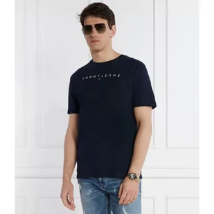 Tommy Jeans T-shirt LINEAR LOGO TEE EXT | Regular Fit - Koszulki męskie - miniaturka - grafika 1