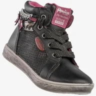 Botki damskie - Trzewiki Dziecięce Wysokie Buty Na Zamek Botki Czarne American Club G-G10108-A1 Czarny 23 - miniaturka - grafika 1