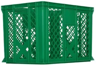 Pojemniki przemysłowe - Artech Pojemnik transportowy EURO 410, dno i ścianki ażurowe, wym. 600 x 400 x 410 mm zielony - miniaturka - grafika 1