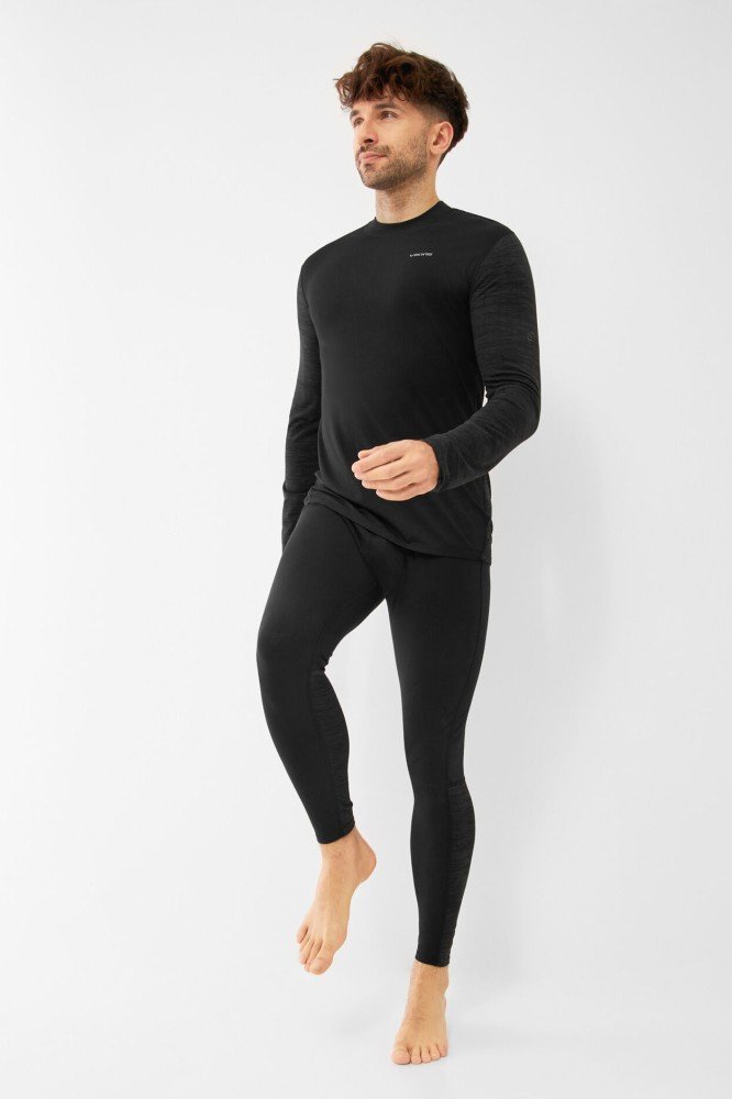 Komplet bielizny termoaktywnej męskiej z wełny merino i bambusa Viking Novena Man Set 0900 czarny XXL