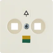 Gniazdka elektryczne - B.Kwadrat Płytka czołowa do gniazda wyrównania potencjału 2-kr, kremowy, połysk - miniaturka - grafika 1