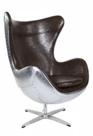 Fotele - Brązowy industrialny fotel wypoczynkowy jajo D4-Z06 - miniaturka - grafika 1