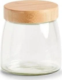 Zeller Słoik do przechowywania z bambusową pokrywką 1000 ml 12,5x13 cm 19560 - Pojemniki kuchenne - miniaturka - grafika 1