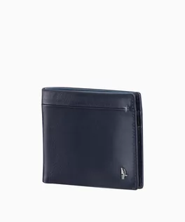 Portfele - PUCCINI Skórzany portfel męski - niebieski z miękkiej skóry nappa - grafika 1