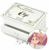 Pamiątka Pierwszej Komunii Świętej - Szkatułka na biżuterię z pozytywką i szufladką z nadrukiem dla dzie - miniaturka - grafika 1