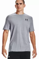 Koszulki męskie - Koszulka męska Under Armour szara Left Chest Short Sleeve Shirt - miniaturka - grafika 1