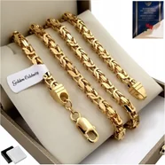 Łańcuszek Męski Złoty Splot Królewski 5 Mm Masywny / Gruby / Szeroki Pr.925