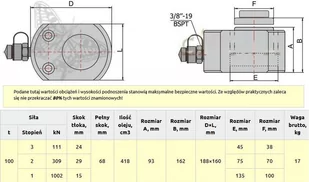 Pompa hydrauliczna + do wyboru siłownik niski wielostopniowe (udźwig: 100 T, wydajność: 13-2,3 cm3) 08781543 - Prasy - miniaturka - grafika 3